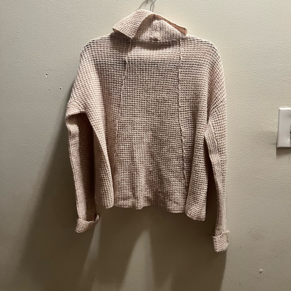 FREE PEOPLE Womens Sidewinder Wool Waffle Knit Pullover Sweater - oversized fit - Picture 4 of 5